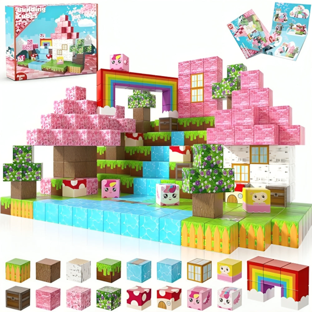 Unicorn Girls Fairyland 100PCS Magnetic Building Blocks