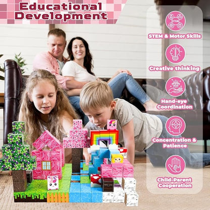 Unicorn Girls Fairyland 100PCS Magnetic Building Blocks
