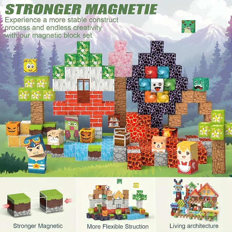 Amazon Builders 220PCS Magnetic Building Blocks